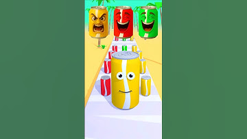 Juice Run Lvl.83 - Yellow vs Red vs Green Juice Can 🍹🔥 Who Will Win❓ #shorts #games #juicerun