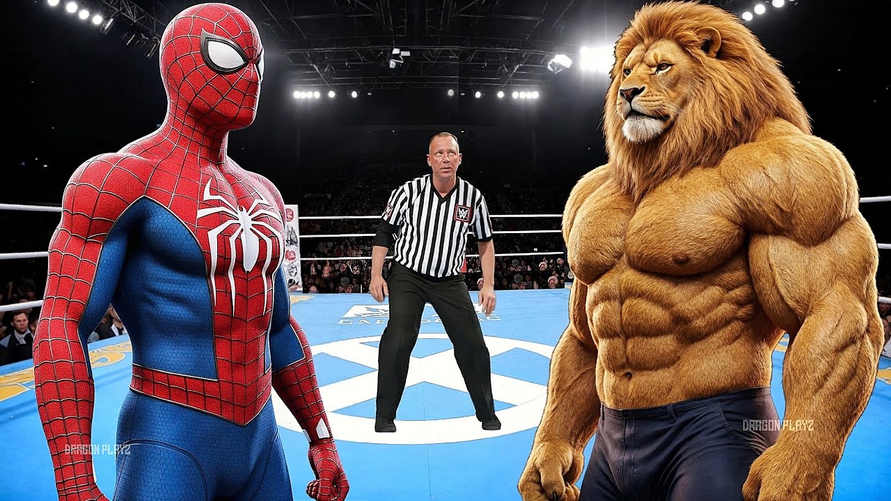 SPIDERMAN VS LION - EPIC BATTLE