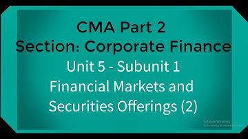 CMA part 2 Lec. 15 Unit 5 Subunit 1 Financial Markets and Securities Offering (2)