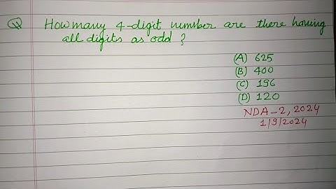 How many 4-digit numbers are there having all digits as odd ? | NDA 2 2024 maths solutions