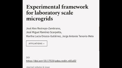Experimental framework for laboratory scale microgrids | RTCL.TV
