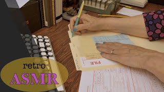 ASMR * Retro Office Health Claim Processing * Typing, Stamps, Writing (Unintelligible Whispers)