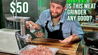 I paid $50 for this Harbor Freight MEAT GRINDER | Harbor Freight Meat Grinder Review | Venison Gyro