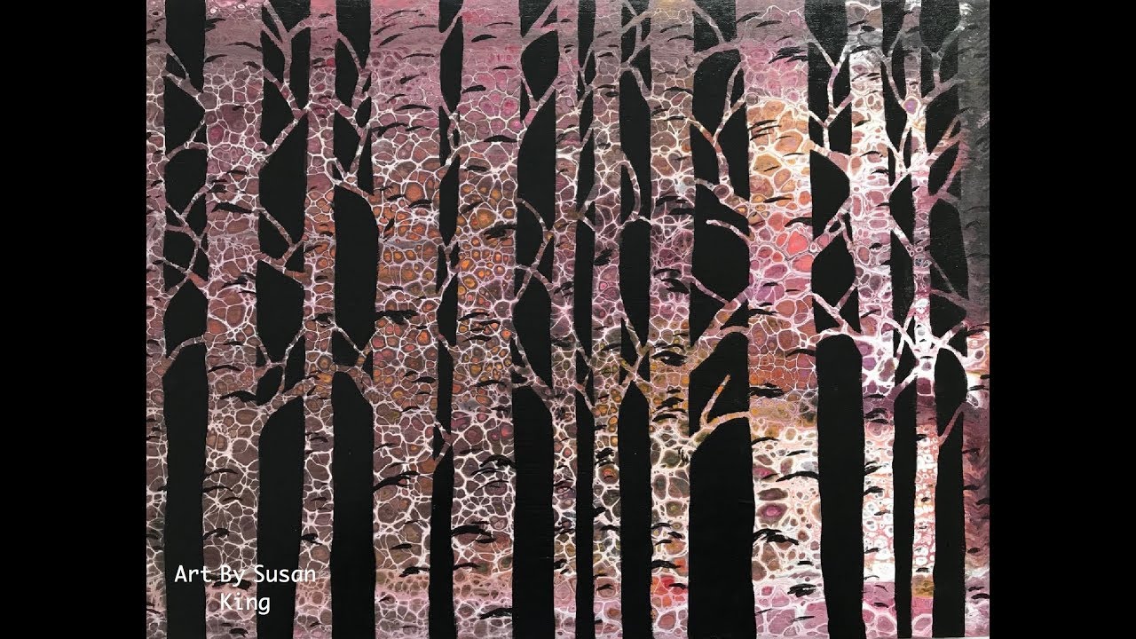 (118) Acrylic Swipe Birch Tree Tutorial - YouTube