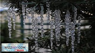 Christmas Clear Icicle Ornaments Set of 24  Sparkling Glass Effect Tree