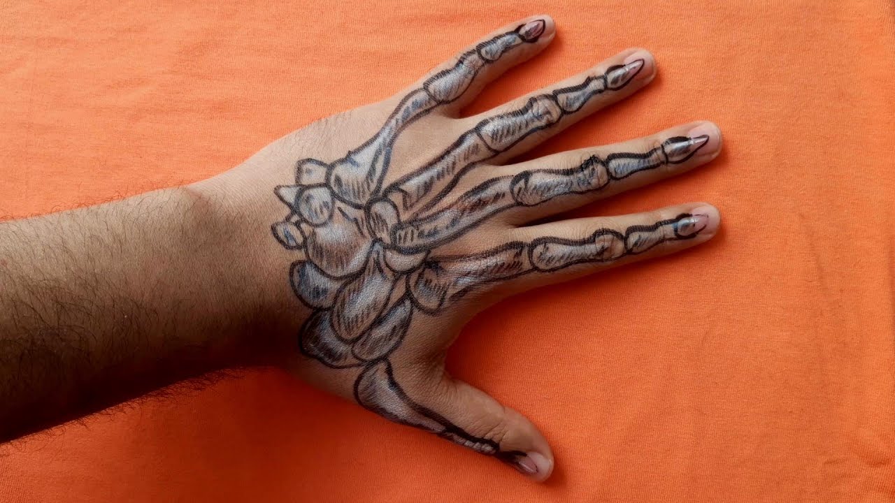 Cómo dibujar una mano esqueleto | how to draw a skeleton hand - thptnganamst.edu.vn