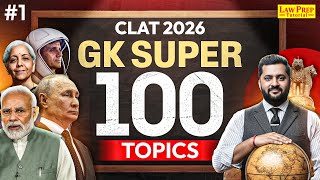 Top 100 GK Topics for CLAT 2026 | #1 | GK & Current Affairs for CLAT Exam | CLAT 2026 GK Preparation