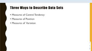 Describing Data & Variation