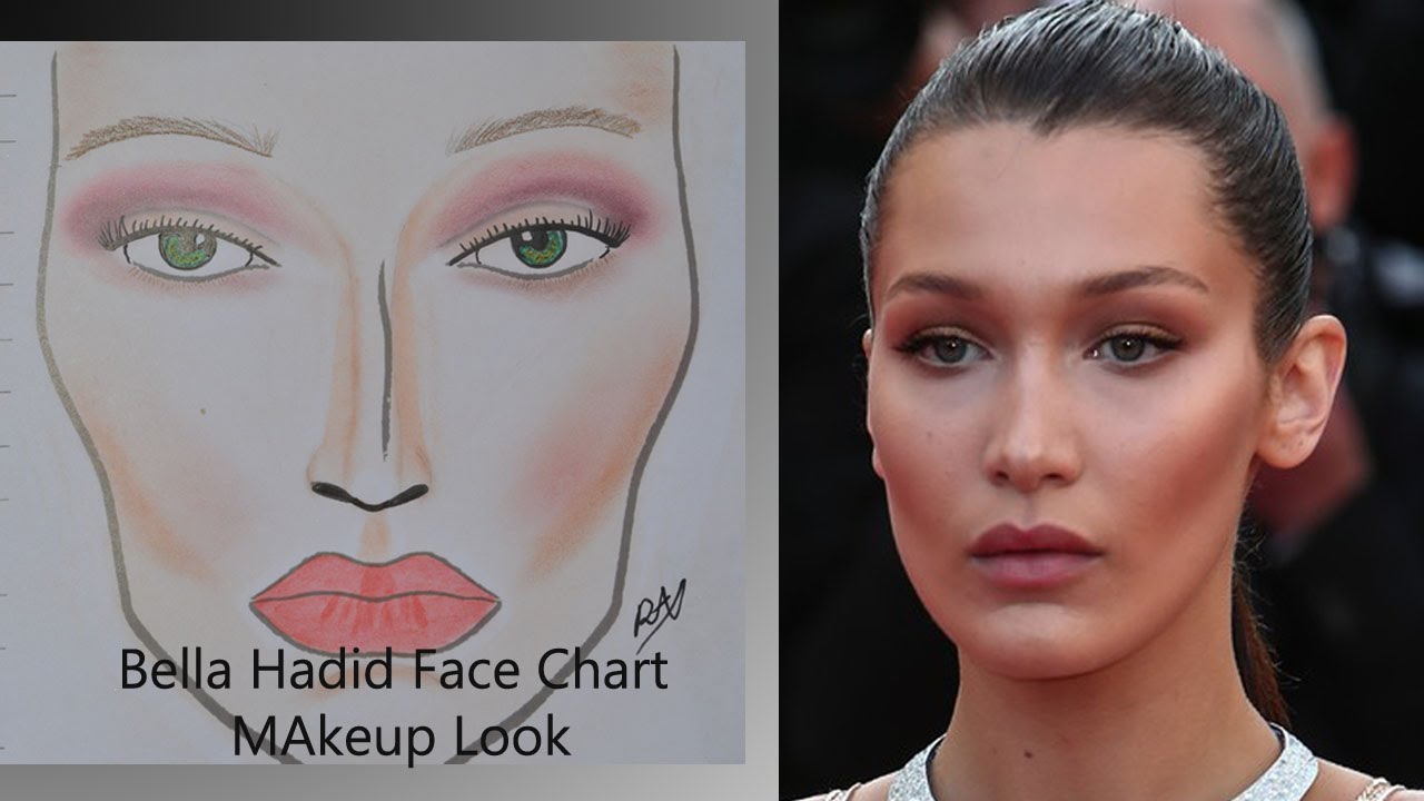 How To Bella Hadid Face Chart Makeup Tutorial YouTube
