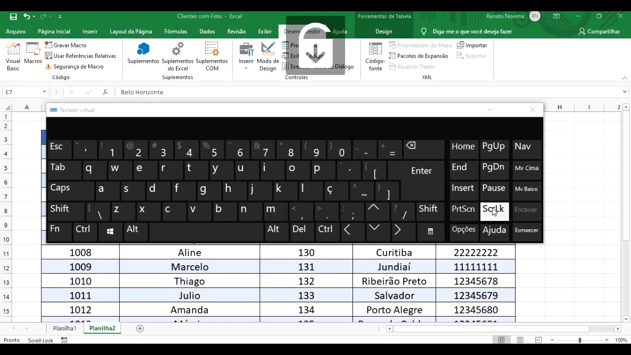 Não consigo navegar pelas células com as setas do teclado, image size:1280x720