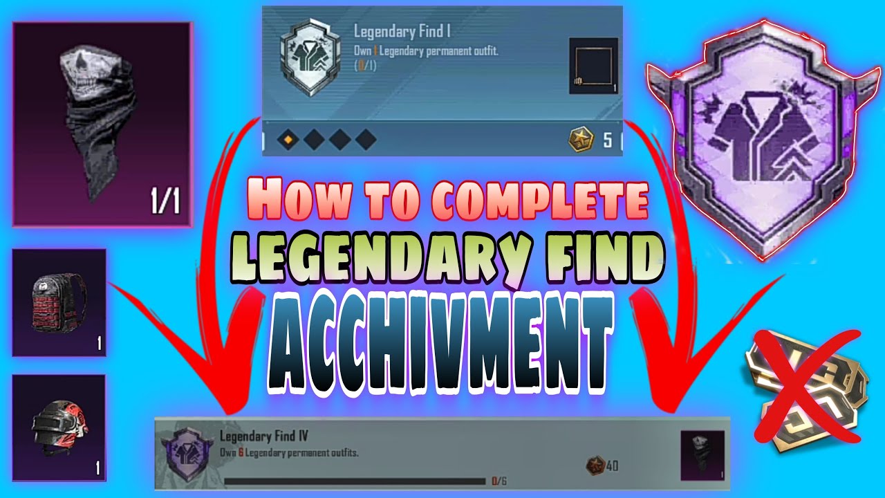 Free backpack and helmet skin in bgmi | How to complete legendary find achievement in pubg