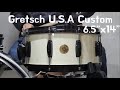 Gretsch usa custom 65x14 snare drum sound sample gretsc.rumsusa