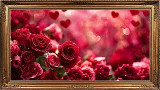 Elegant Valentine Floral Frame 💖 Romantic Love Art | 4K TV Screensaver screenshot 5