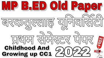 MP b.Ed old paper Barkatullah University Bhopal 2022-23
