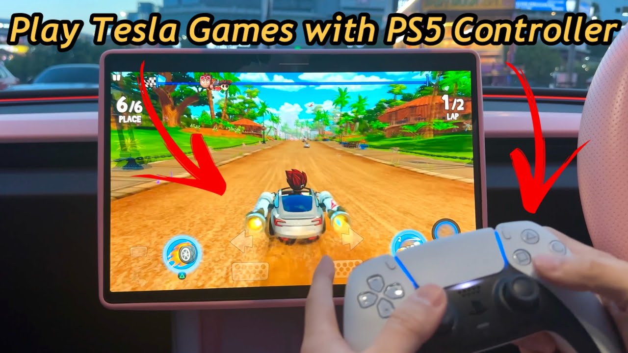 Connect PS5 Controller and Play all Games in Tesla Arcade