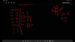 State Machine - Problem 3 part 1 has two input and two output   | مثال