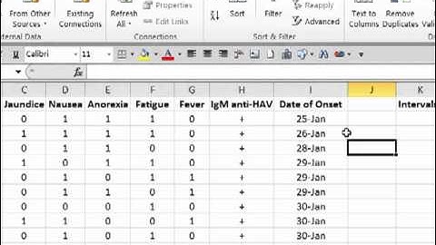 Creating an Epidemic Curve in Excel