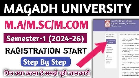Magadh University PG (2024-26)||Ragistration Start/Step By Step Process||Document Varification