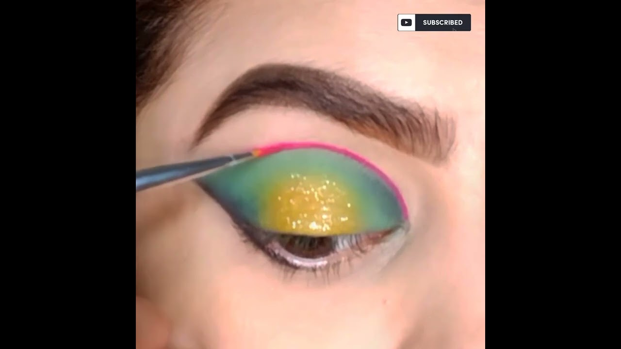 Green and Yellow eye makeup tutorial! 👁️💚💛