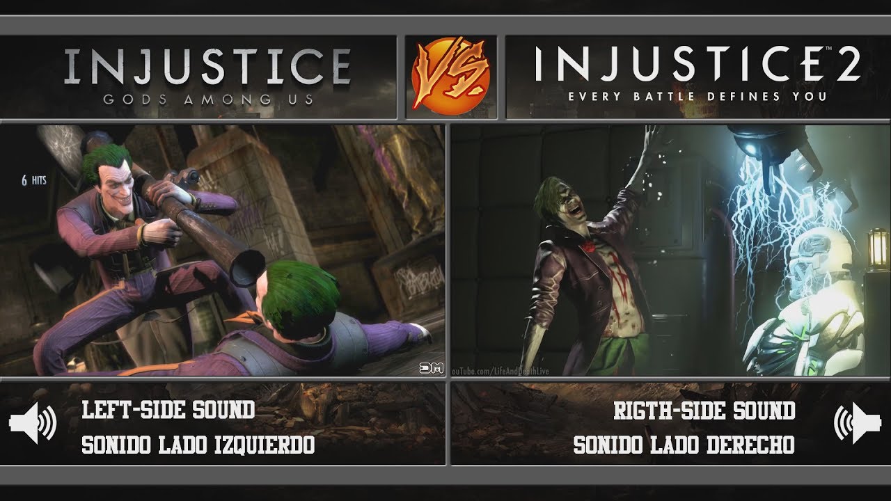 INJUSTICE vs INJUSTICE 2 Super Moves Comparison - Comparación