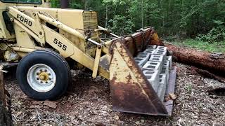 Ford 555 Backhoe Erosion Runoff Control Wall Man Time