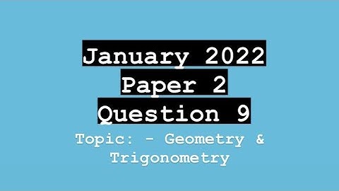 CXC (CSEC) Math Paper 2 | January 2022  Question 9