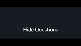 SAGE Vantage: Hide Questions