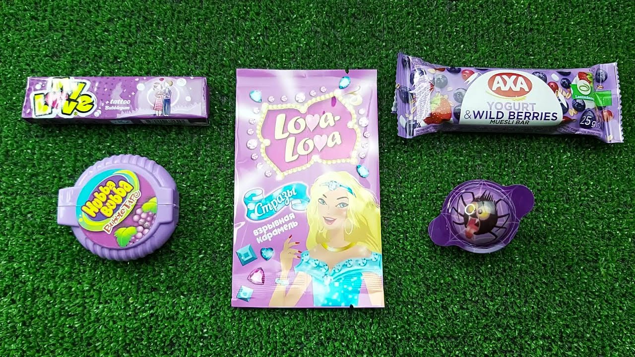 Bubble Gum, Chocolate Bar and Sweets. Cutting ASMR. Satisfying Video