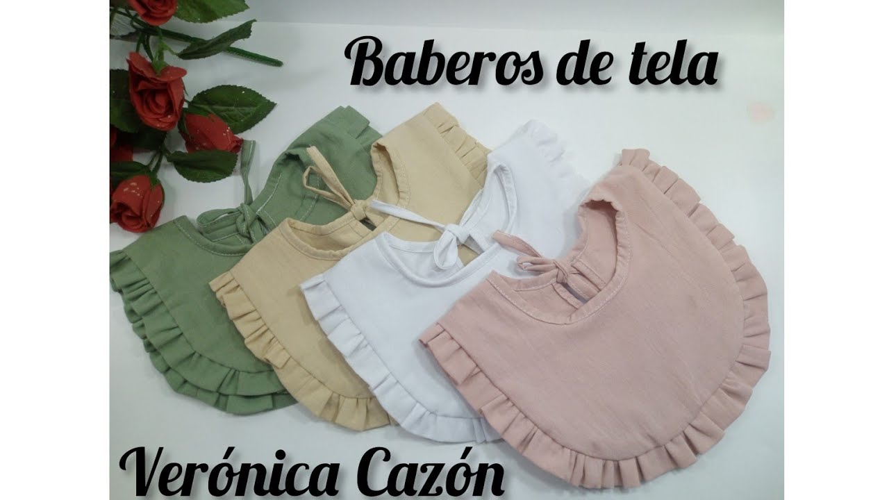 baberos de tela con volado 🥰 bellos