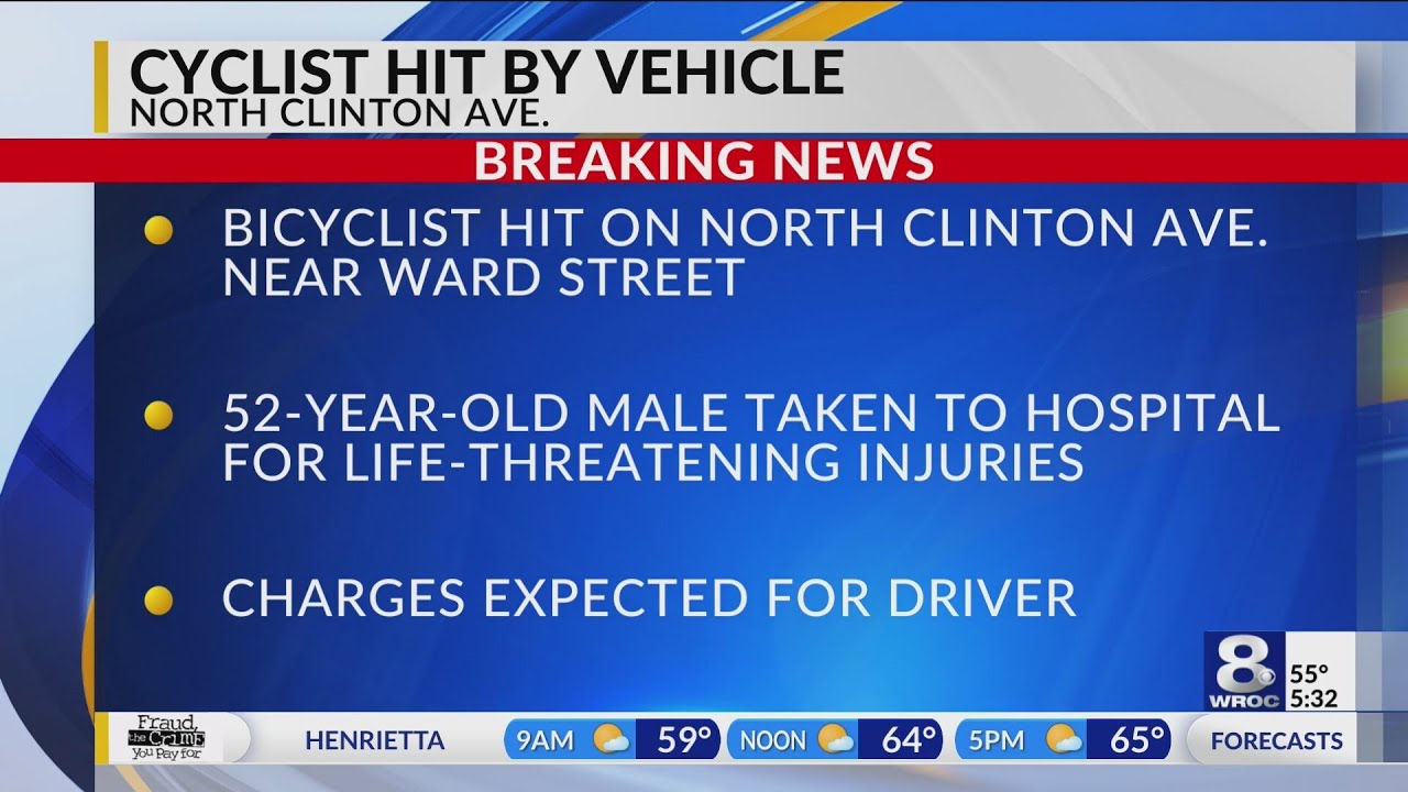 Bicyclist hit by car on N. Clinton, has life-threatening injuries - YouTube