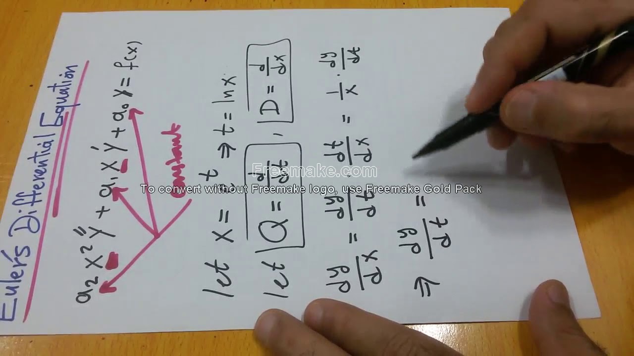 Differential Equations 27: Euler's Differential Equation صيغة أويلر للمعادلة ألتفاضلية