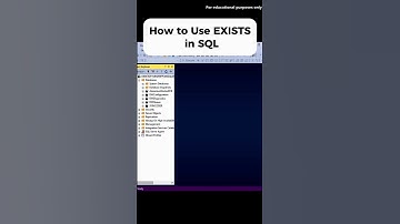 SQL Tutorial: How to Use the EXISTS Operator