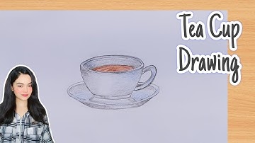 How To Draw Tea Cup Step By Step Very Easy | Tea Cup Drawing easy