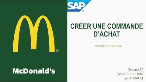 SAP - ME21N - Créer une commande d