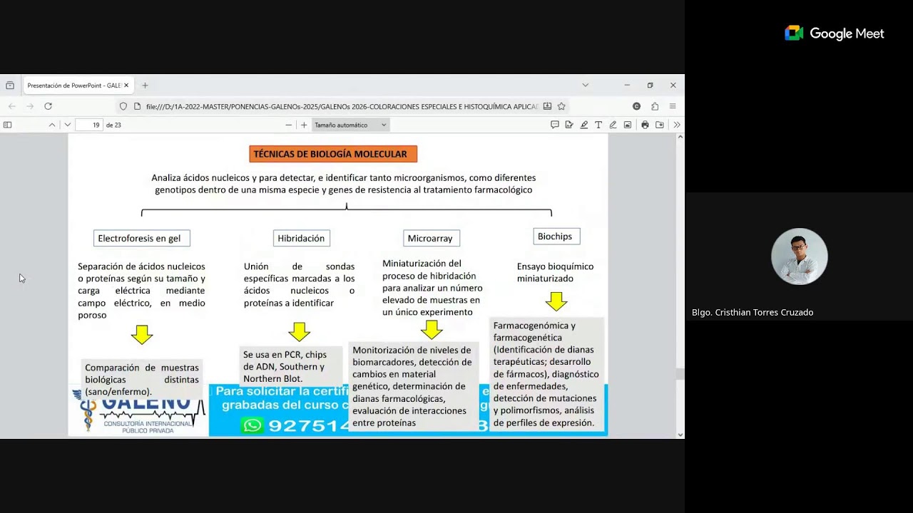 *CURSO:  COLORACIONES ESPECIALES E HISTOQUÍMICA APLICADA*
