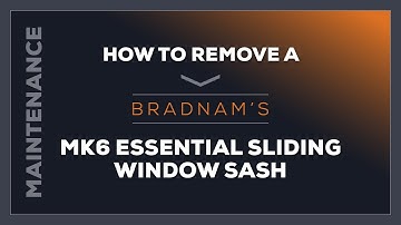 Do It Yourself: How to remove a MK6 essential sliding window sash