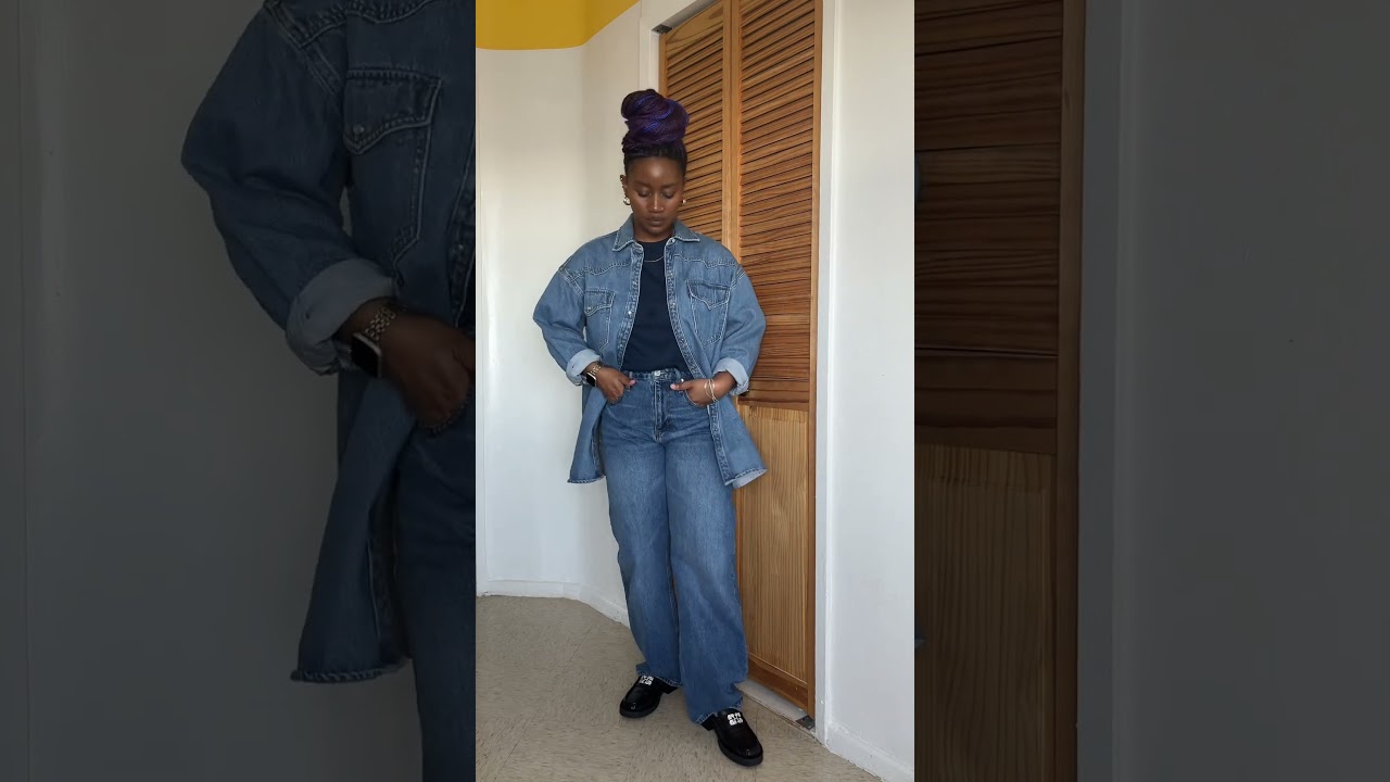 Double denim monochromatic outfit 