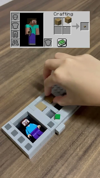 Crafting Minecraft Crafting Table BUT Lego! #shorts