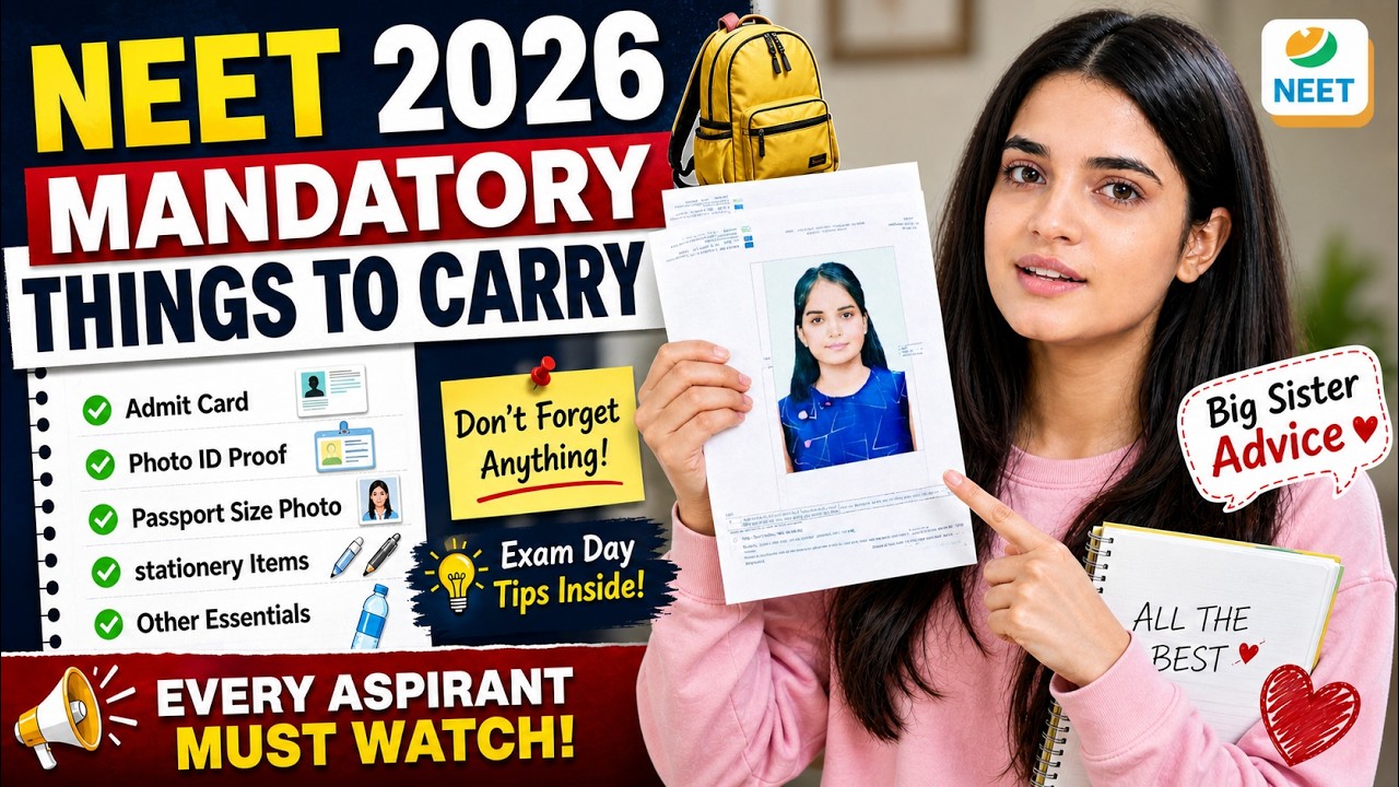 NEET 2026 things to carry Big Sister Advice🫶🏻 Exam Center Reality 😱 NTA ...