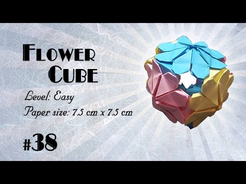 Origami Tutorial - How to fold Origami Flower Cube step-by-step - DIY ...