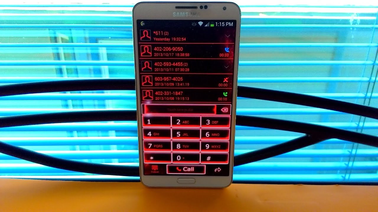 Red Dialer Samsung Galaxy Note 3 Red Fusion Dialer - YouTube