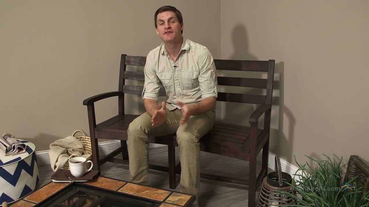 Cabos Curved Back Fire Pit Bench - Java Brown Video