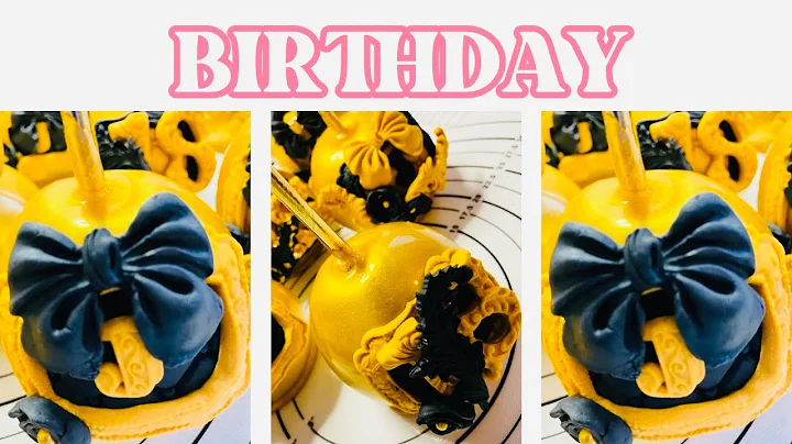 Gold and Black Custom Candy Apples - 18th Birthday Party Candy Apples