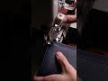 Sewing a long wallet with a leather sewing machine. #Shorts