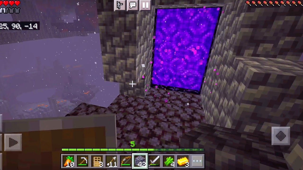 Securing My Nether Portal In Minecraft Pe survival - YouTube