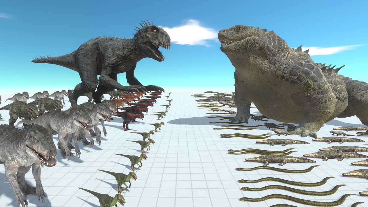 Scorpios Rex Leads Carnivorous Dinosaurs vs Giant Crocodile Reptile Army | ARBS Simulation
