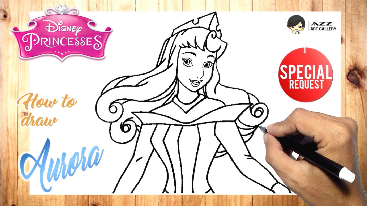 How to draw Princess Aurora step by step │Disney Princesses - YouTube