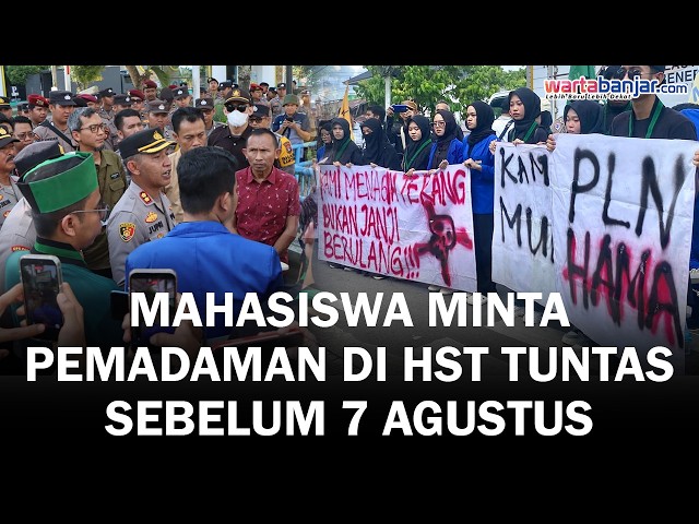 VIDEO - Mahasiswa Layangkan Lima Tuntutan ke PLN Barabai, Minta Pemadaman di HST Tuntas Sebelum