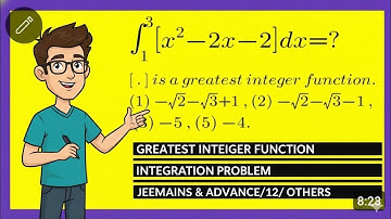 Integral from 1 to 3[x^2 - 2x - 2] dx !  Definite Integral jee advanced | Floor function integration