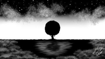 Krita Digital Painting - Tree in The Dark